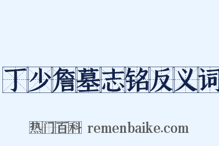 丁少詹墓志铭反义词是什么意思的图片